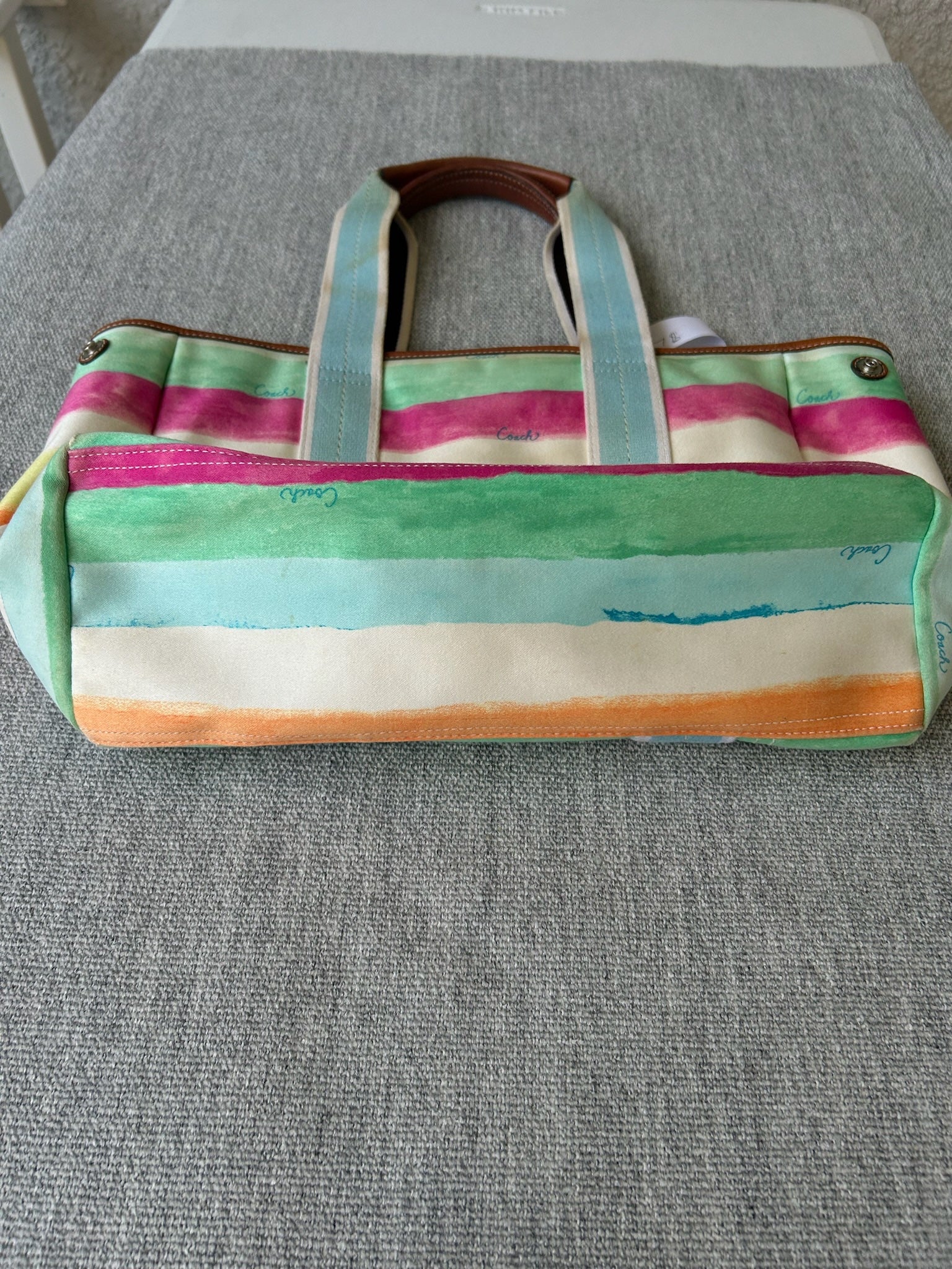 Coach watercolor tote bag with matching wristlet