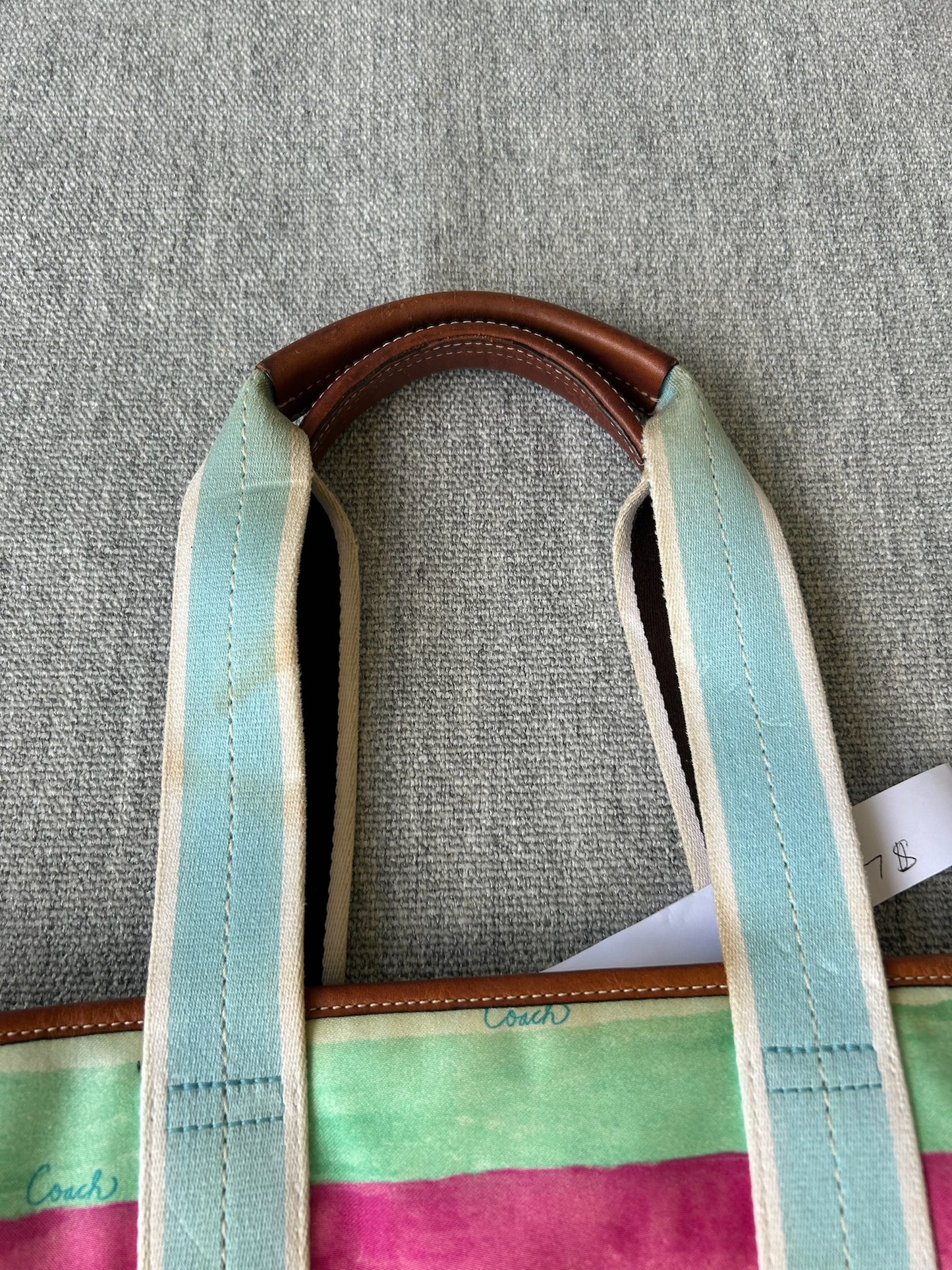 Coach watercolor tote bag with matching wristlet
