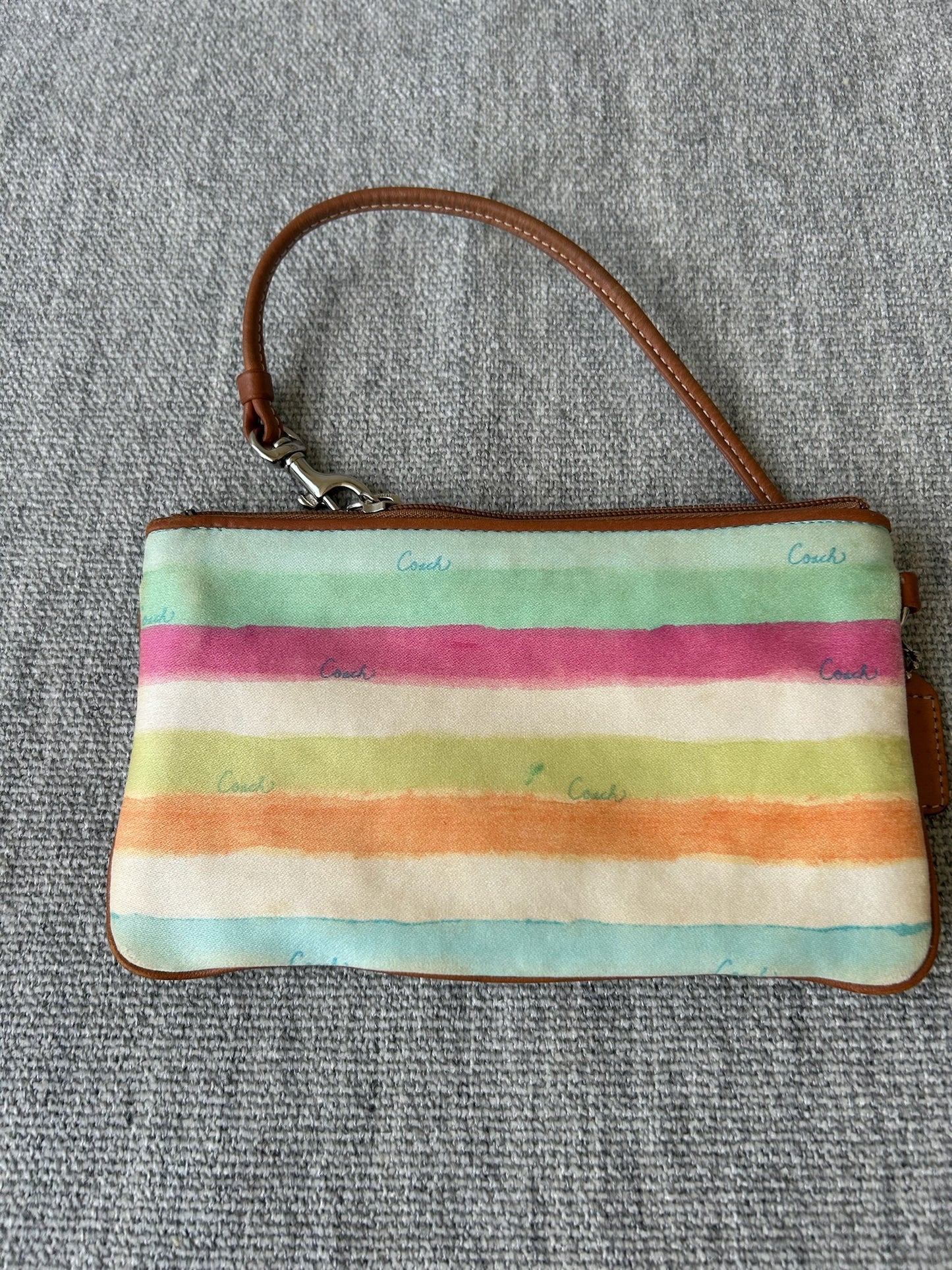 Coach watercolor tote bag with matching wristlet