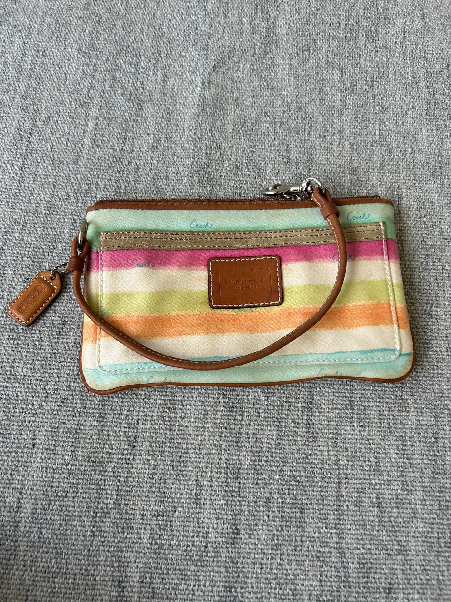 Coach watercolor tote bag with matching wristlet