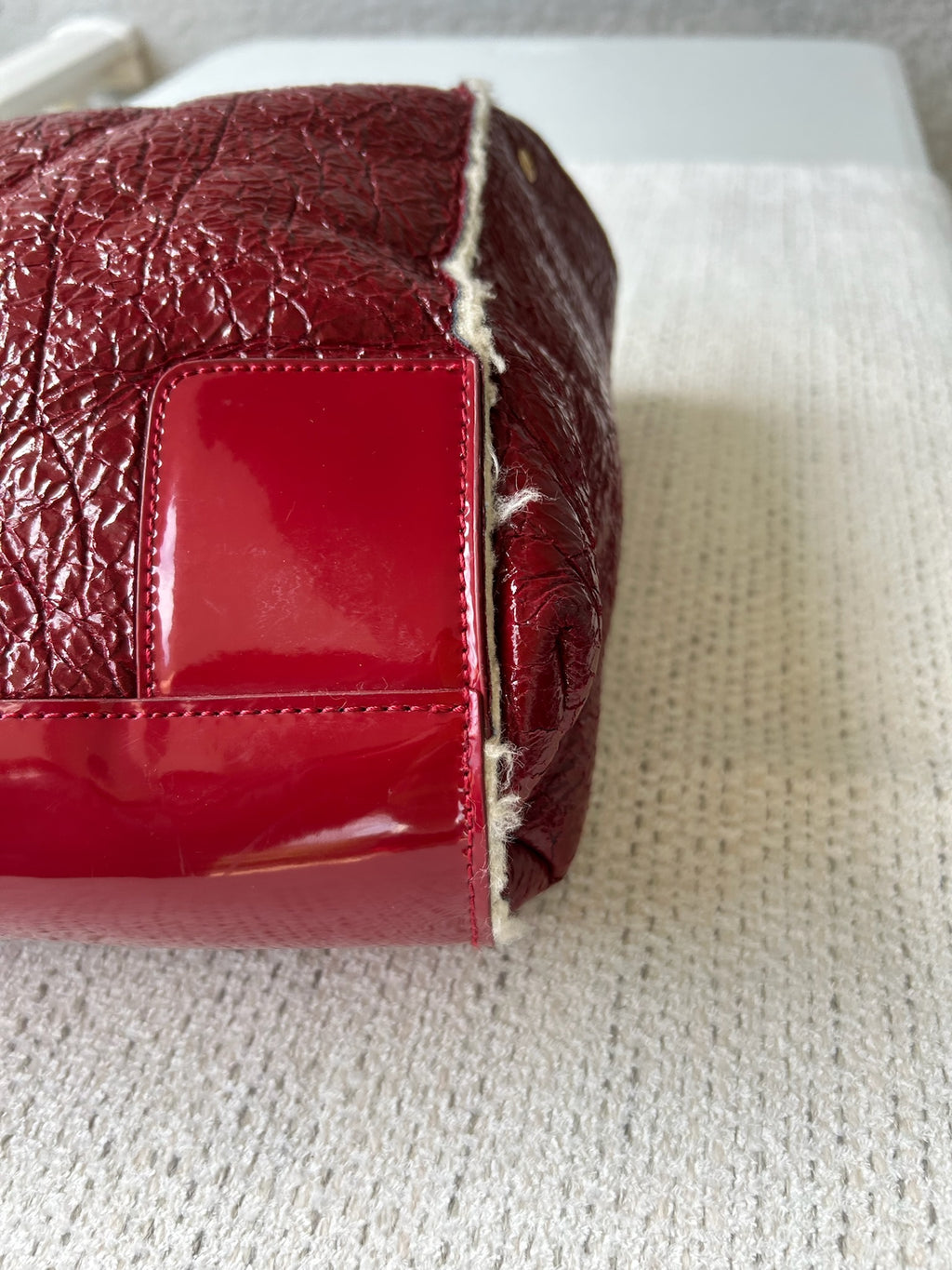 Tory Burch Dark red Patent and Soft Leather Ella Tote