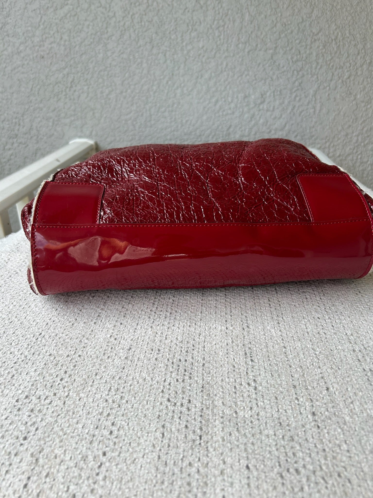 Tory Burch Dark red Patent and Soft Leather Ella Tote
